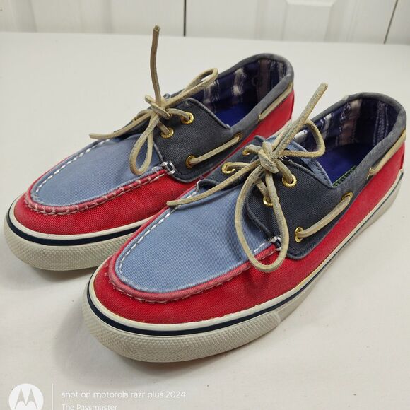 Women's SPERRY TOP-SIDER Bahama Boat Shoe Washed Canvas 2-Eye Sneakers US Size 9 - Picture 2 of 12